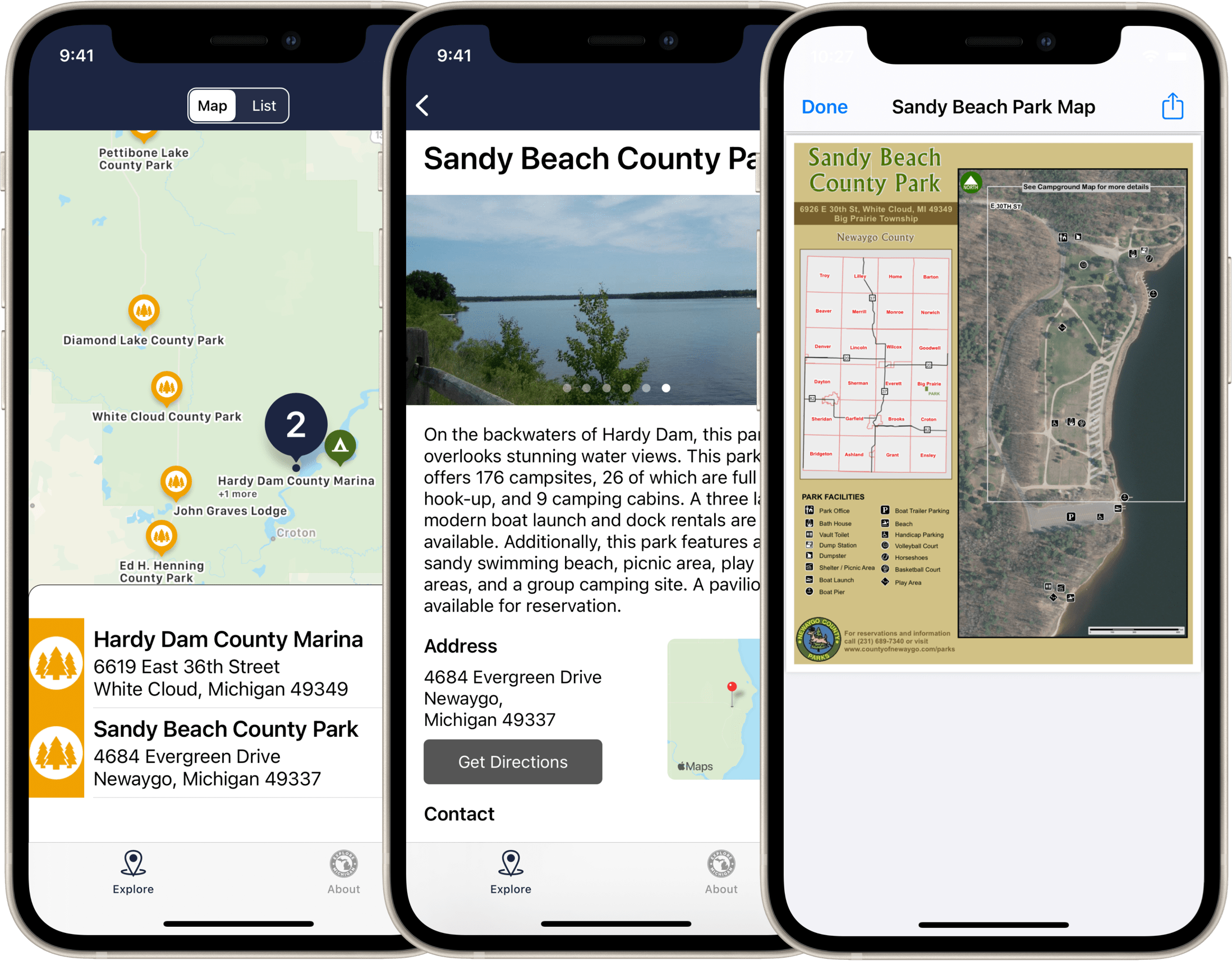 Newaygo County Parks and Recration Locations